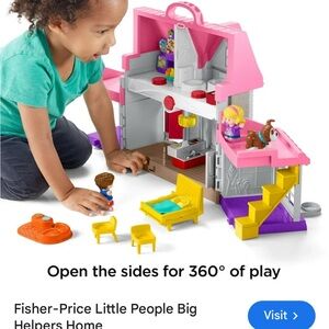 Fisher-Price Little People Big Helpers Home Playset - Pink and Yellow